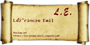 Lőrincze Emil névjegykártya